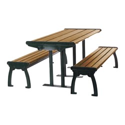 8 Ft. Recycled Plastic Picnic Table With Powder Coated Steel Frame - Portable / Surface Mount