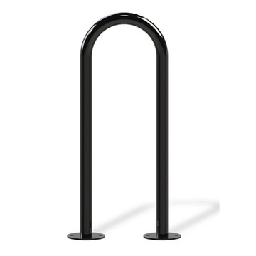 3 Space Single Wave Bike Rack -  Black Powder Coated - In-Ground Or Surface Mount 