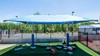 20 X 10 Foot Rectangular Shade Structure - 2 Post Design - Polyethylene Fabric With Steel Frame - Surface Mount 