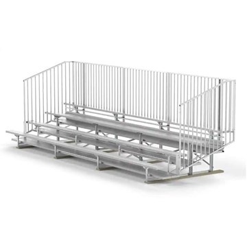 21 ft. 4 Row Bleachers with Guardrails - All Aluminum
