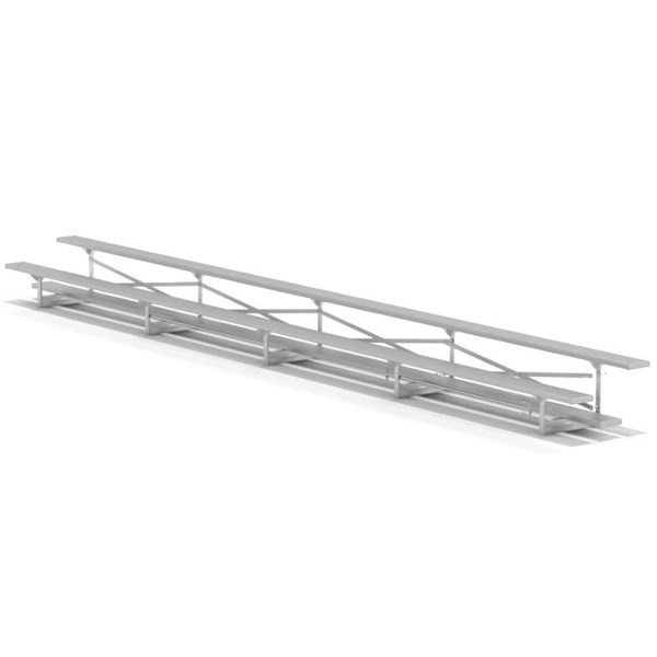 27 ft. Aluminum Bleacher 2 Rows without Guardrails and Double Footboards - 260 lbs.