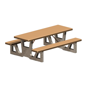 5 Ft Concrete Picnic Table - Exposed Aggregate - Portable