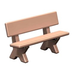  5 Ft. Concrete Bench With Back - Portable