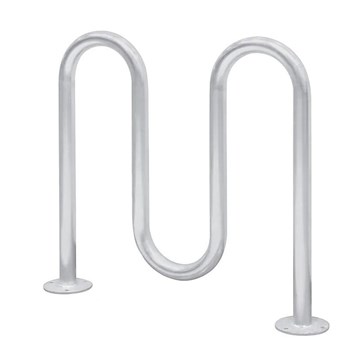 5 Space Single Wave Bike Rack - Galvanized - In-Ground Or Surface Mount 
