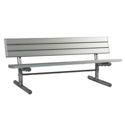 6 Ft. Aluminum Park Bench With Back - Galvanized Frame - Portable 