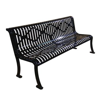 6 ft. Armless Rolled Formed Diamond Contour Bench - Plastic Coated Cast Iron