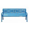 6 Ft. Custom Logo Contour Bench - Thermoplastic Coated Steel