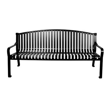 6 Ft. Powder Coated Metal Bench With Arched Back - Portable