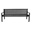 6 Ft. Powder Coated Metal Bench With Back - Portable