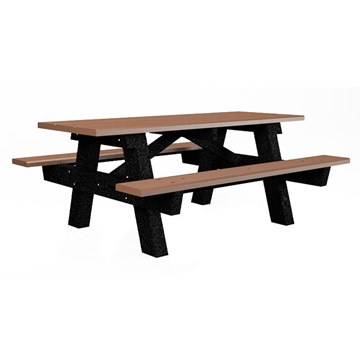 6 Ft. Rectangular Recycled Plastic Picnic Table - Portable