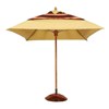 6 Ft. Square Market Umbrella - Augusta Style - Simulated Wood Pole - Marine Grade Fabric
