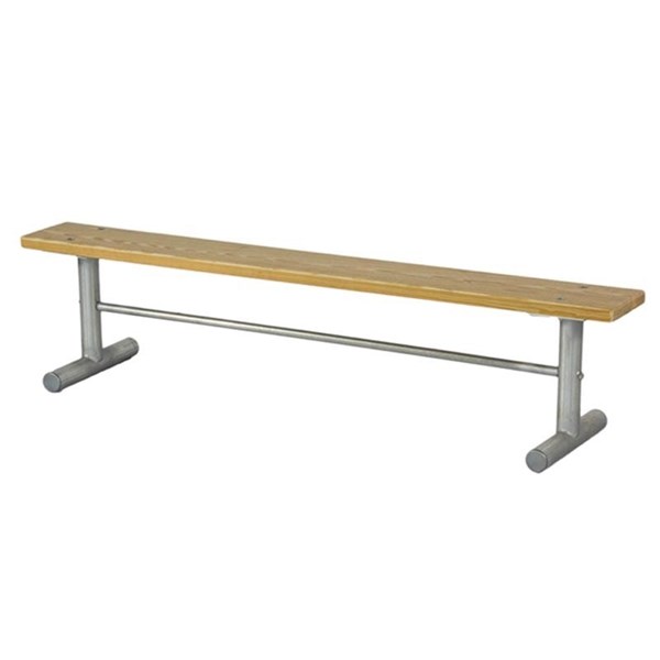 6 Ft. Wooden Bench Without Back - Galvanized Tube - Portable