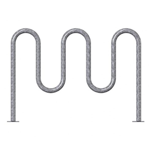 7 Space Single Wave Bike Rack - Galvanized - In-Ground Or Surface Mount