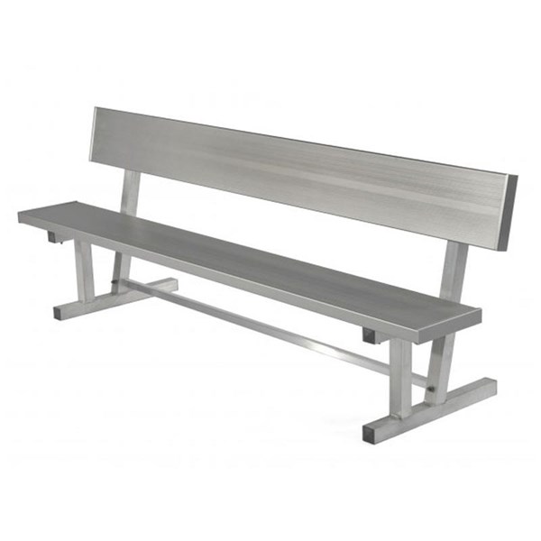7.5 Ft. Aluminum Player's Bench With Back - Aluminum Frame