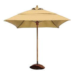 7.5 Ft. Square Market Umbrella - Augusta Style - Simulated Wood Pole - Marine Grade Fabric