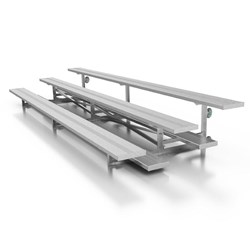 7.5 Ft. Tip And Roll 3 Row Bleachers - All Aluminum - Portable