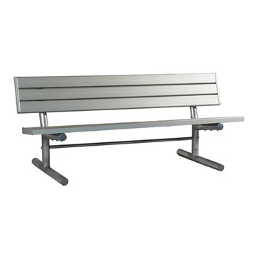 8 Ft. Aluminum Park Bench With Back - Galvanized Frame - Portable