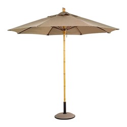8 Ft. Octagonal Market Umbrella - Bambusa Style - Simulated Bamboo Pole - Marine Grade Fabric