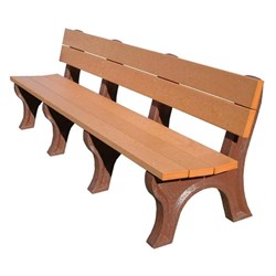 8 Ft. Recycled Plastic Bench With Back - Portable