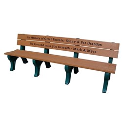 8 Ft. Recycled Plastic Custom Memorial Logo Bench With Back - Portable