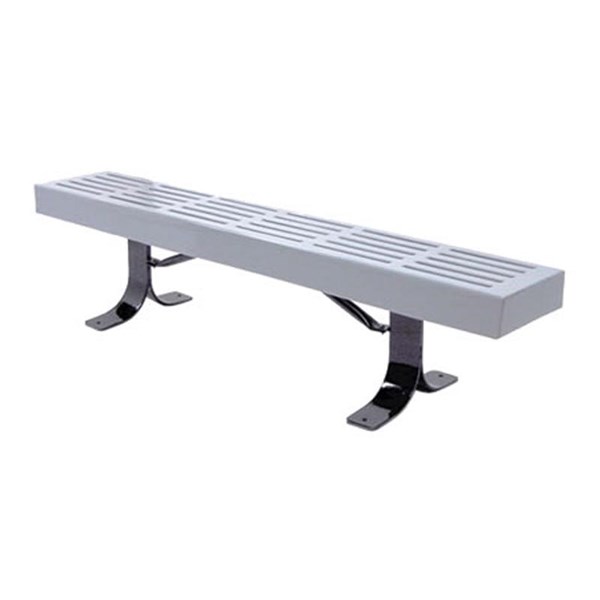 8 ft. Slatted Park Bench without Back - Plastic Coated Steel