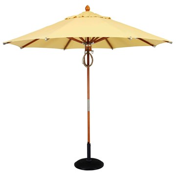 9 Ft. Wood Market Umbrella - Marine Grade Fabric