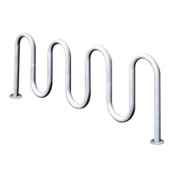  9 Space Single Wave Bike Rack - Galvanized - In-Ground Or Surface Mount 