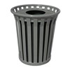 Round 24 Gallon Trash Receptacle Powder Coated Steel With Flat Top