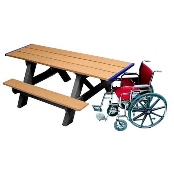 	ADA Rectangular Picnic Table 8 Ft. Recycled Plastic - Portable