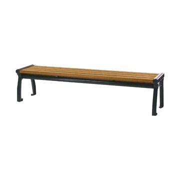 	8 Ft. Recycled Plastic Bench Without Back And Steel Frame - Surface Mount - Portable
