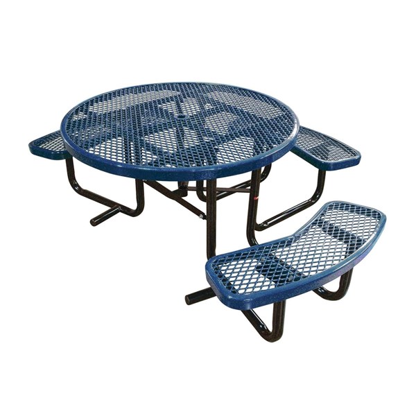 	ADA Round Thermoplastic Picnic Table - Expanded Metal