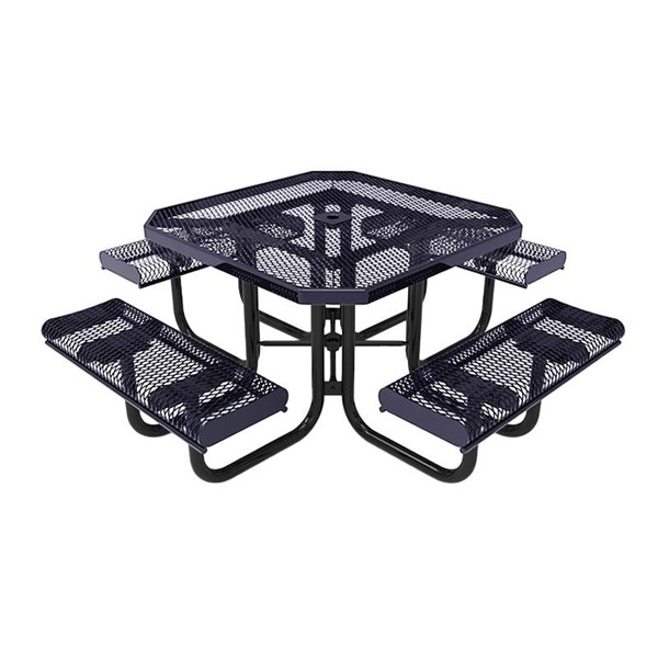 Thermoplastic ELITE Series Portable Picnic Table with Expanded Metal Seats
