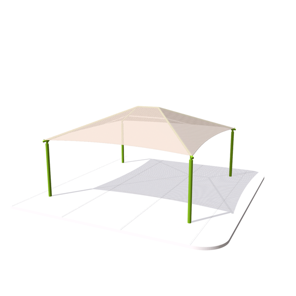 Square Hip End Shade Structure