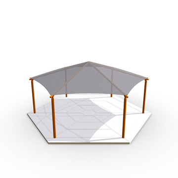 	Hexagonal Hip End Playground Shade Structure