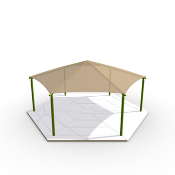 Hexagonal Hip End Playground Shade Structure	