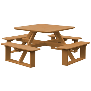 Square Walk-in Picnic Table - Cedar