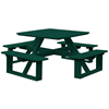 Square Walk-in Picnic Table - Turf Green