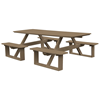 Rectangular Walk-In ADA Picnic Table - Weathered Wood
