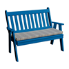 Traditional English Garden Bench With Back - Blue