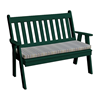 Traditional English Garden Bench With Back - Turf Green