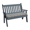 Traditional English Garden Bench With Back - Dark Gray