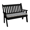 Traditional English Garden Bench With Back - Black
