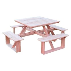 Square Wooden Walk-In Picnic Table