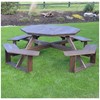 Octagonal Wood Walk-In Picnic Table - Cedar (Stained)