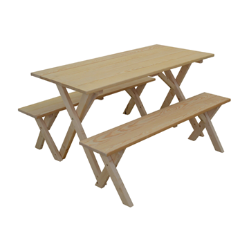 Cross Legged Picnic Table With Benches