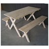 Cross Legged Picnic Table With Benches - Pine