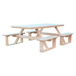 Rectangular Wood Walk-In ADA Picnic Table