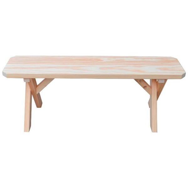 Wooden Crossleg Bench Without Back