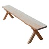 Wooden Crossleg Bench Without Back