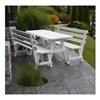 	Wooden Picnic Table With Traditional Benches - White